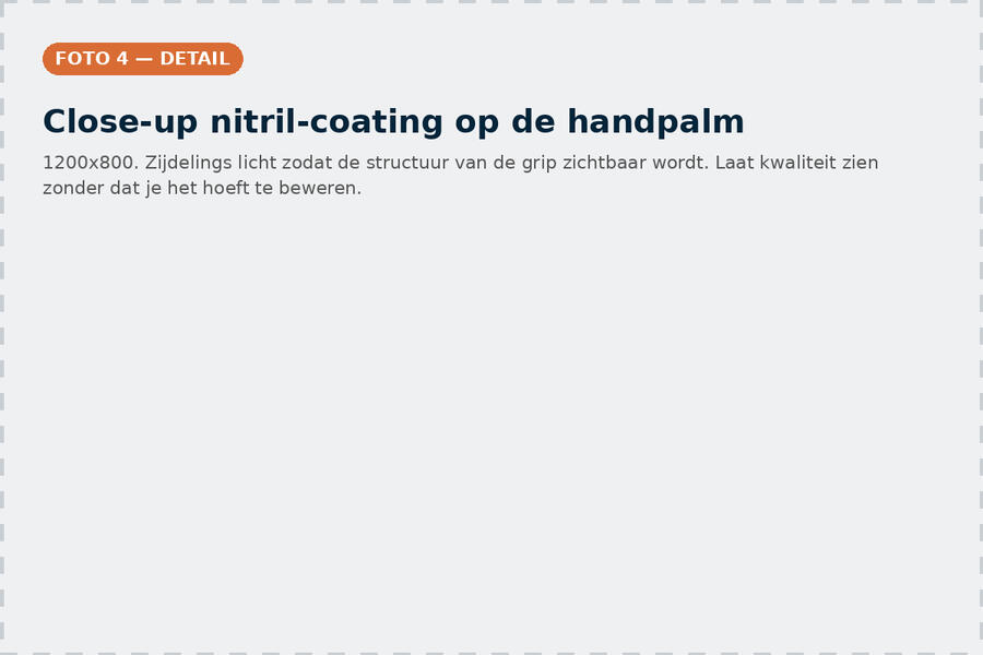 Close-up van de nitril-coating op de handpalm van de handschoen